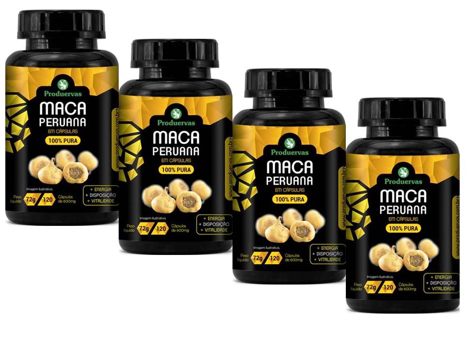 Maca Peruana Pura 480 Cápsulas Estimula a Produção de Testosterona
